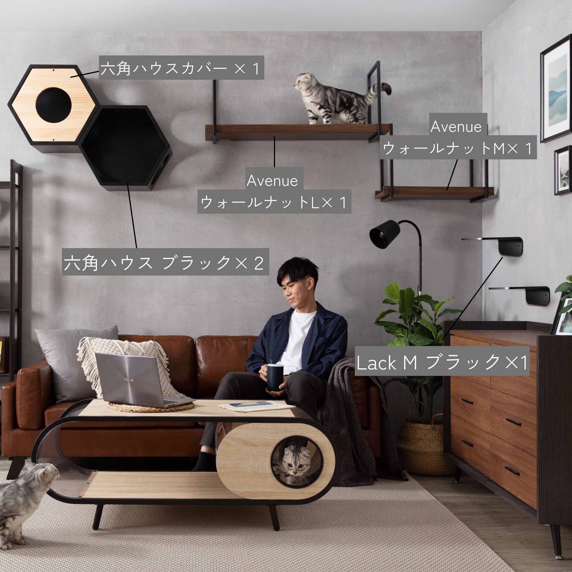 Busycat Avenue Lack Set